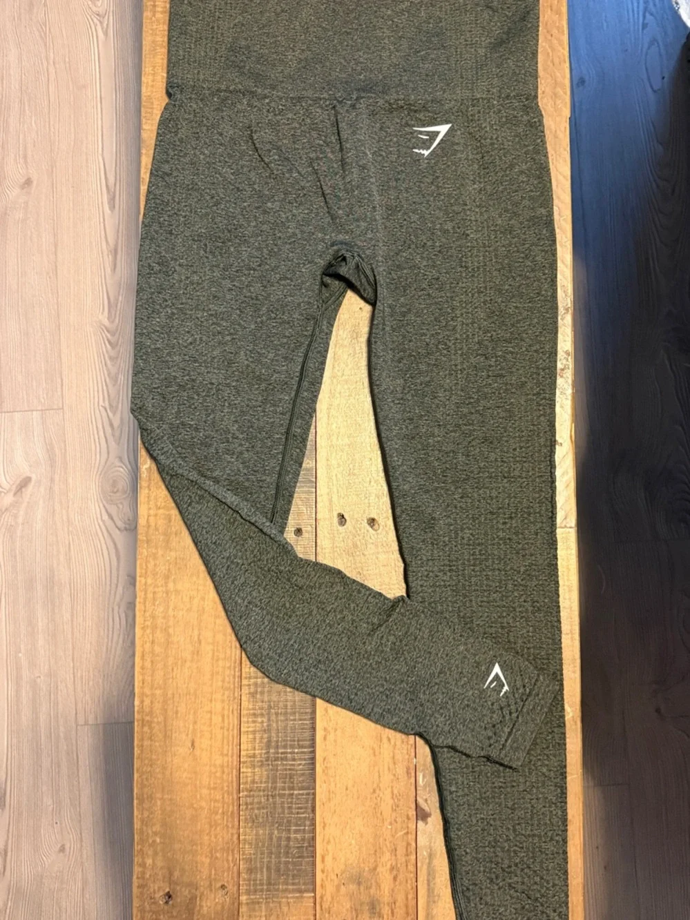 Gymshark Seamless High-Waist Leggings in Olive Green - Picture 1 of 1